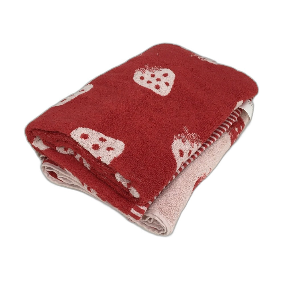 Target 4Pce Strawberry Milk Red & Pink Cushion, Floor Mat & 2 Bath Towel Set NEW