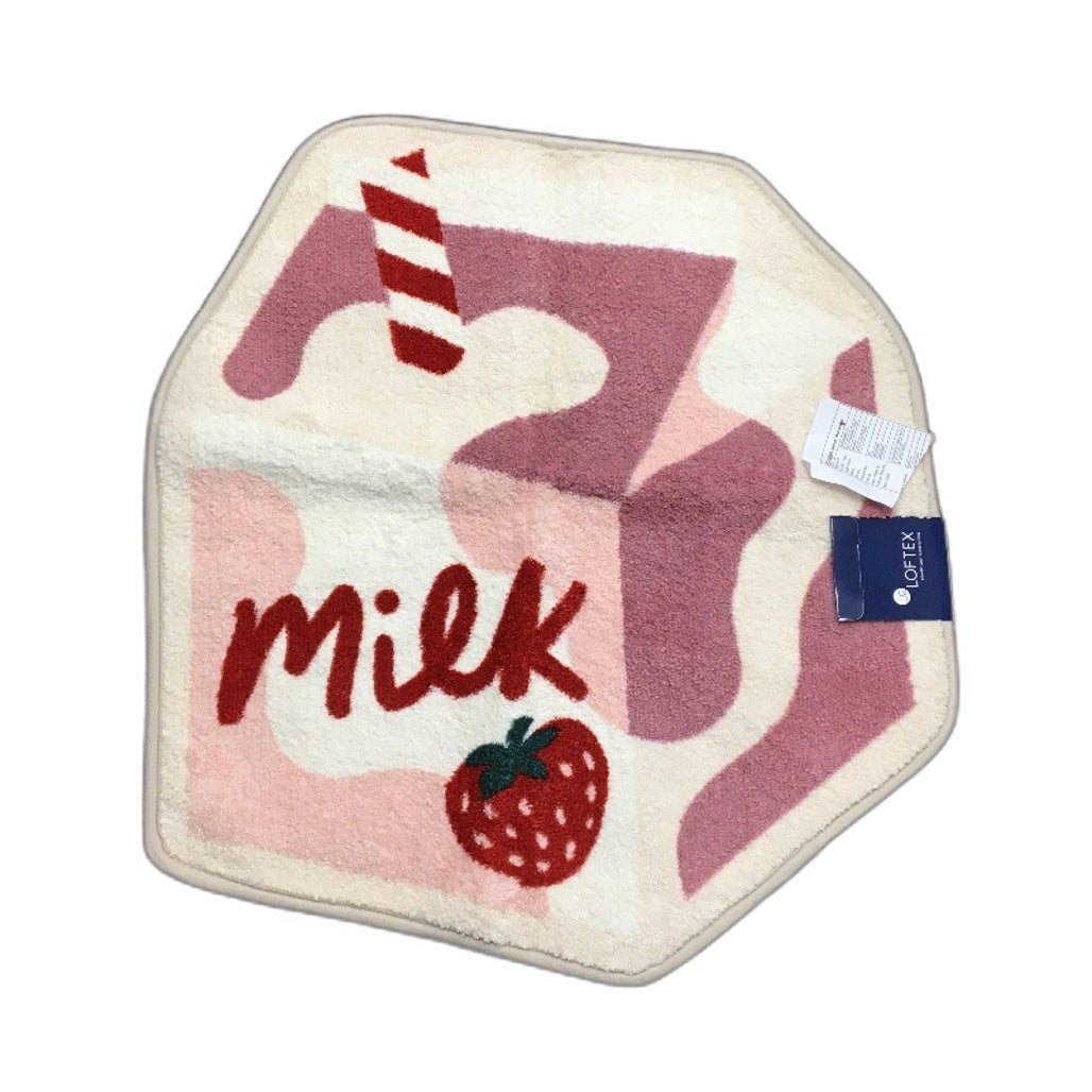 Target 4Pce Strawberry Milk Red & Pink Cushion, Floor Mat & 2 Bath Towel Set NEW