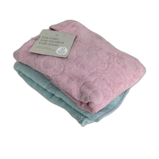 Target Aust Cotton Blue Shark & Pink Flower Kids Hooded Bath Towel Pack NEW