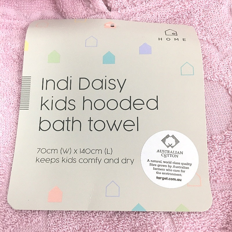 Target Aust Cotton Blue Shark & Pink Flower Kids Hooded Bath Towel Pack NEW