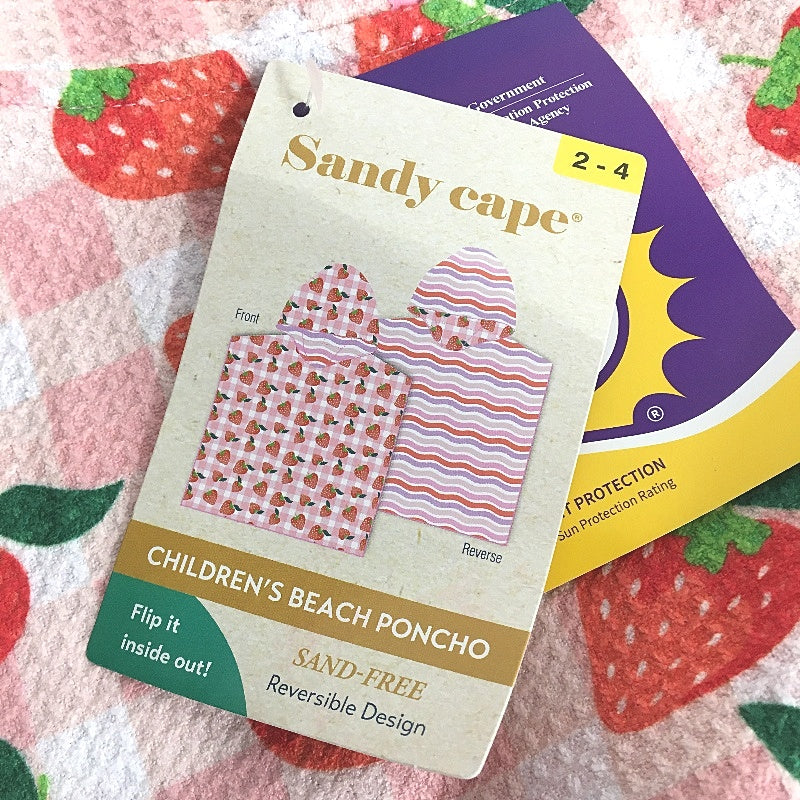 Kids Pink Themed Cotton 2 Beach Towel & 2 Hooded Beach Poncho Pack NEW