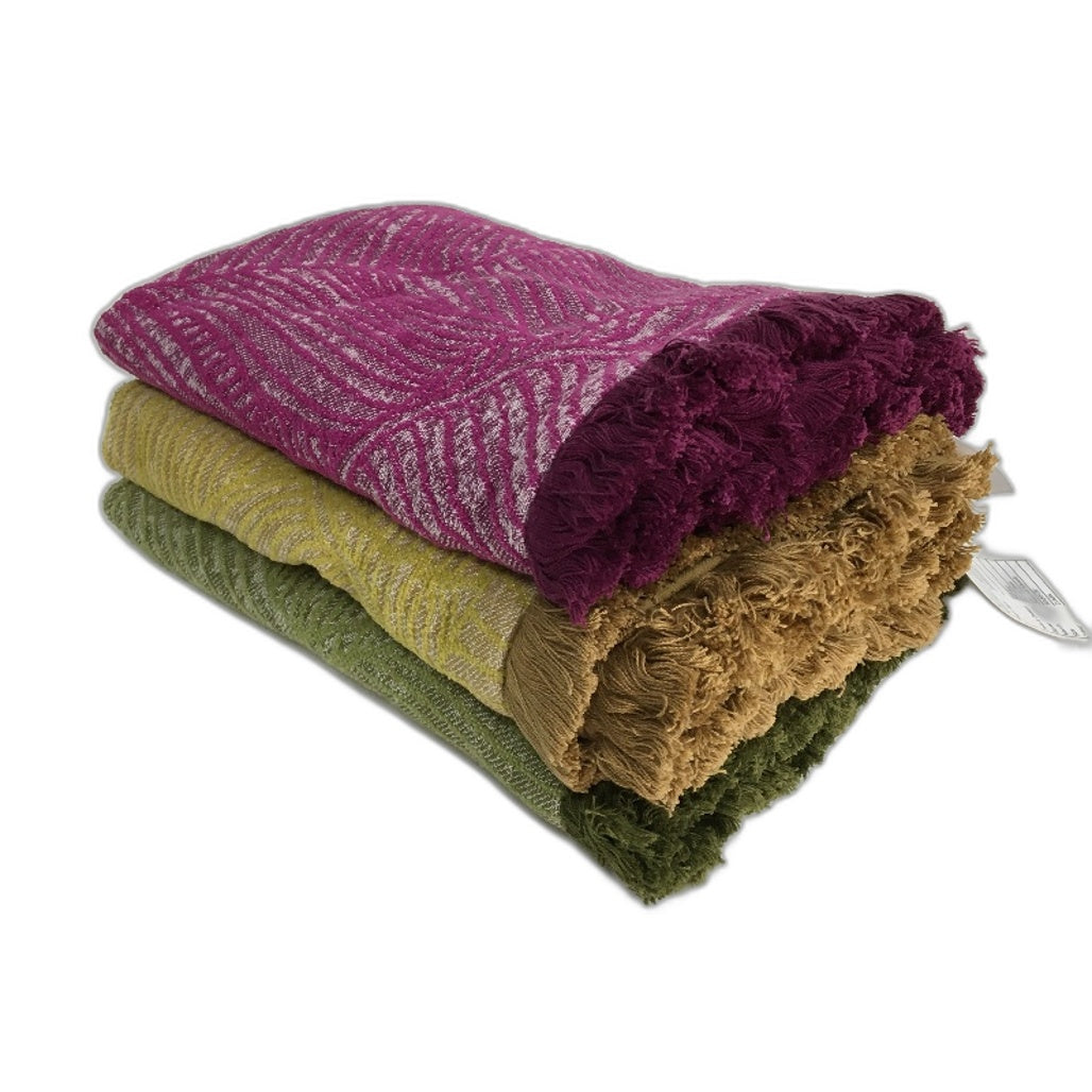 Target 3 Piece Banana Leaf Fringed 50cm Cushion Covers In Green Pink Mustard NEW