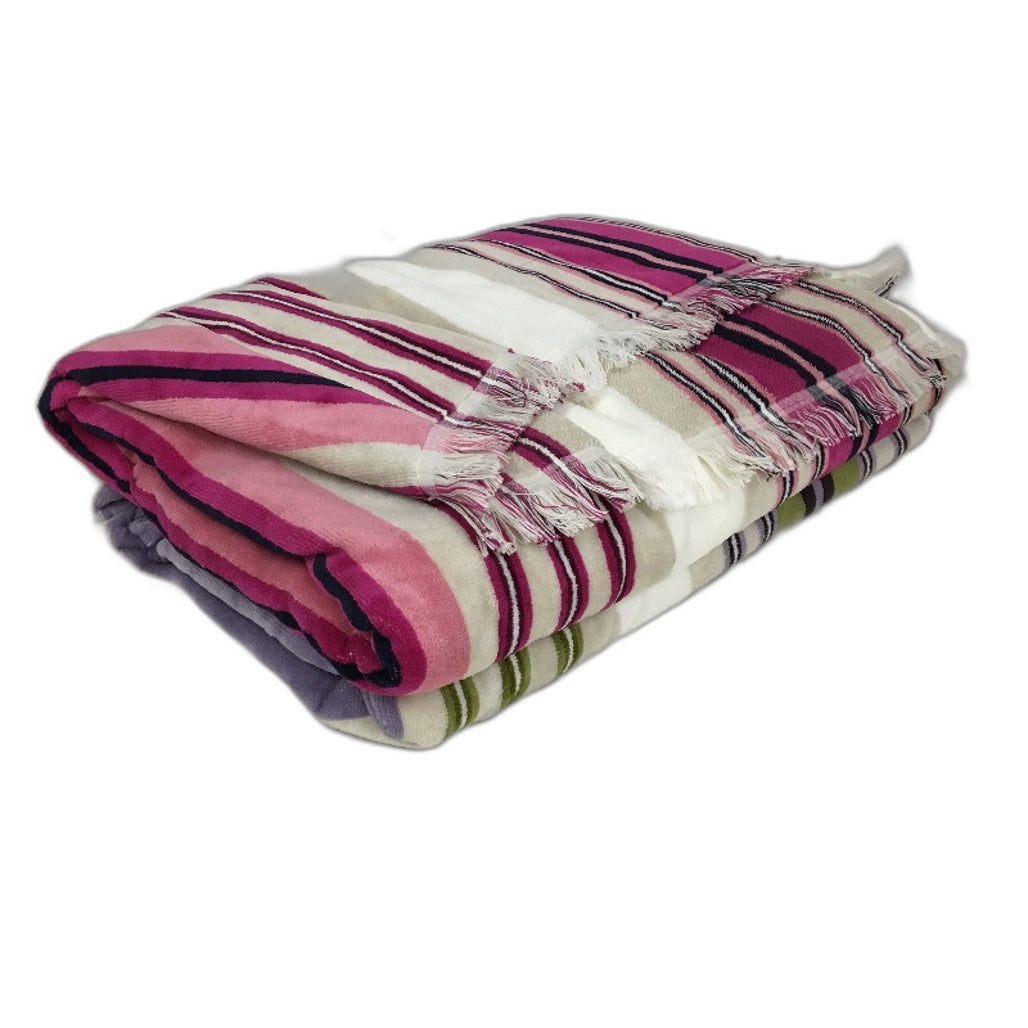 Target Aust Cotton Velour Thalia Stripe Adult Size Beach Towels 95x175cm NEW