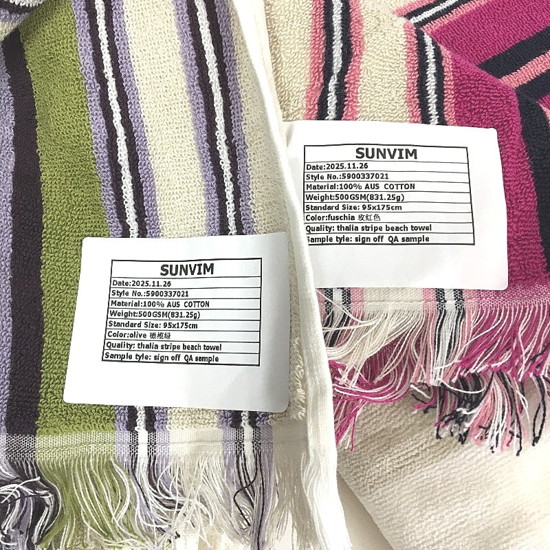 Target Aust Cotton Velour Thalia Stripe Adult Size Beach Towels 95x175cm NEW