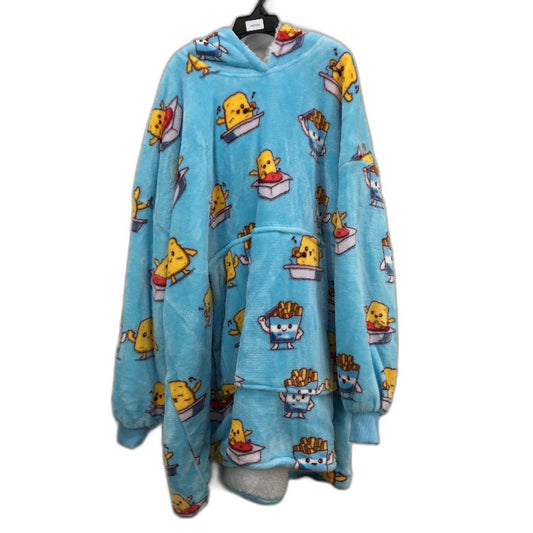 The Oodie Nuggets & Chips Might Blue Oversized Cozy Fleece Hoodie OSFM Adult