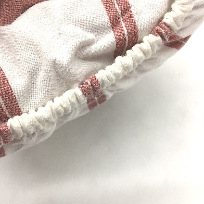 2 Pack Muted Red Stripe Standard Rectangle Cotton Pillowcases 40x73cm NEW