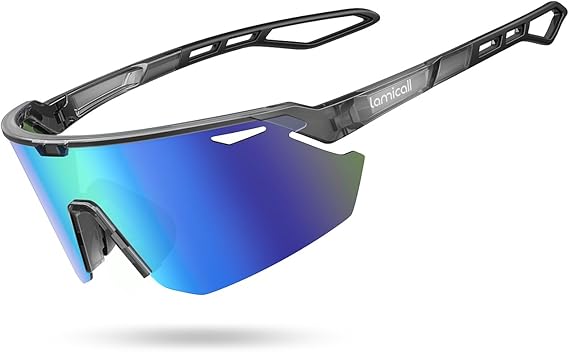 Lamicall Ultralight Polarized UV400 Protect Cycling Sunglasses in Blue Green NEW