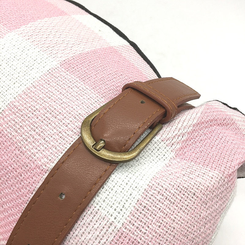 200cm Pink Gingham Foldable Extra Large Waterproof Outdoor Picnic Blanket NEW