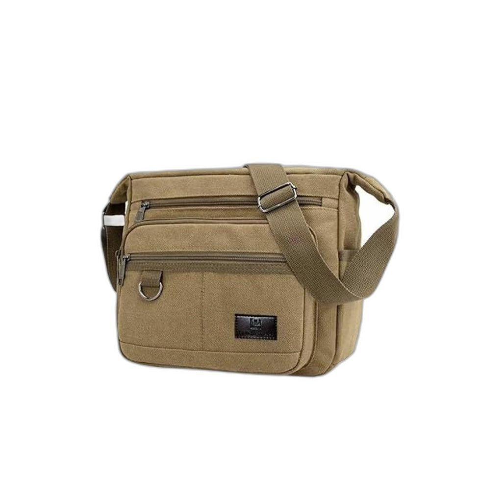 W&G Traveler 13 Inch Laptop Crossbody RFID Wallet Messenger Bag in Khaki NEW
