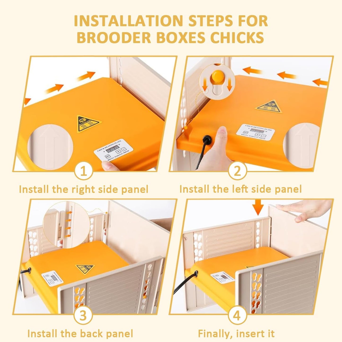 25W Chicken Brooder Hot Plate Heater for Baby Chicks 25x25cm in Orange NEW