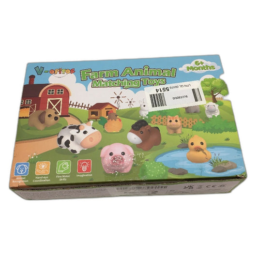 V-Opitos 10 Piece Farm Animal Matching Toys for Ages 6 Months and Up NEW