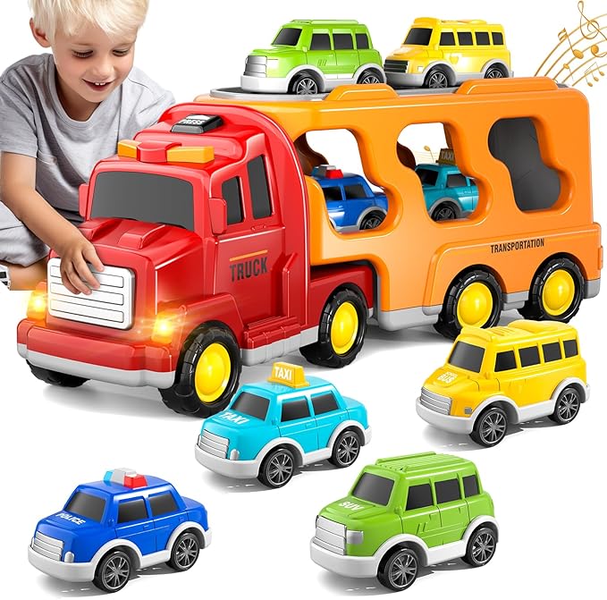 KukuFun 5 Piece City Car Truck Pull Back Car Series for Ages 3 and Up NEW