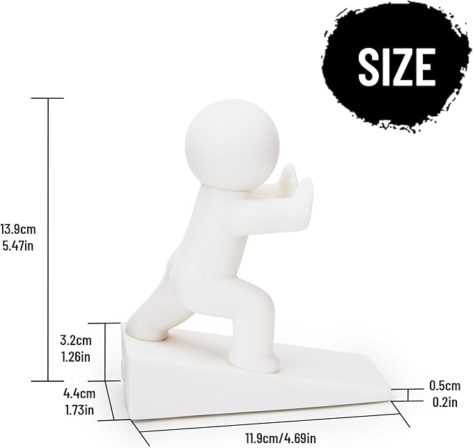 Omoojee 2 Pack Little Character Non Slip Base Door Stoppers in White NEW