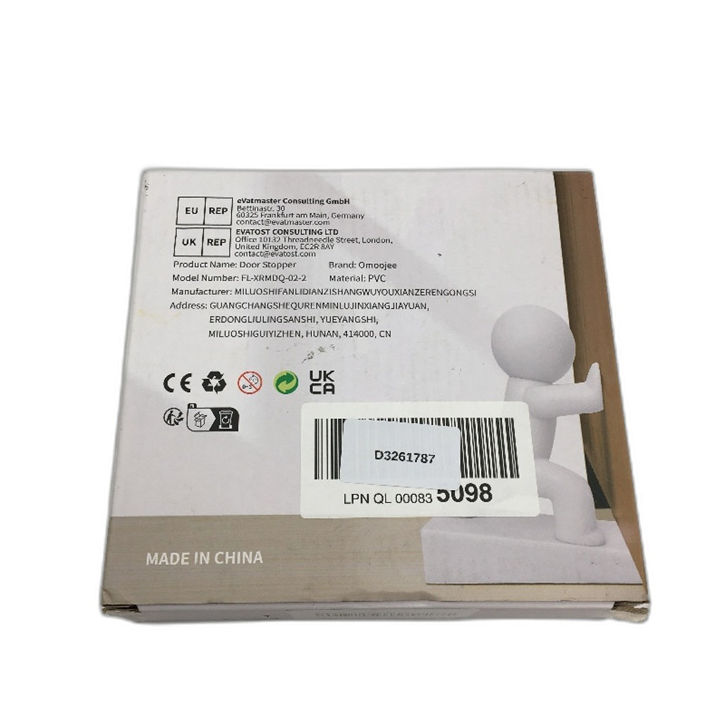 Omoojee 2 Pack Little Character Non Slip Base Door Stoppers in White NEW