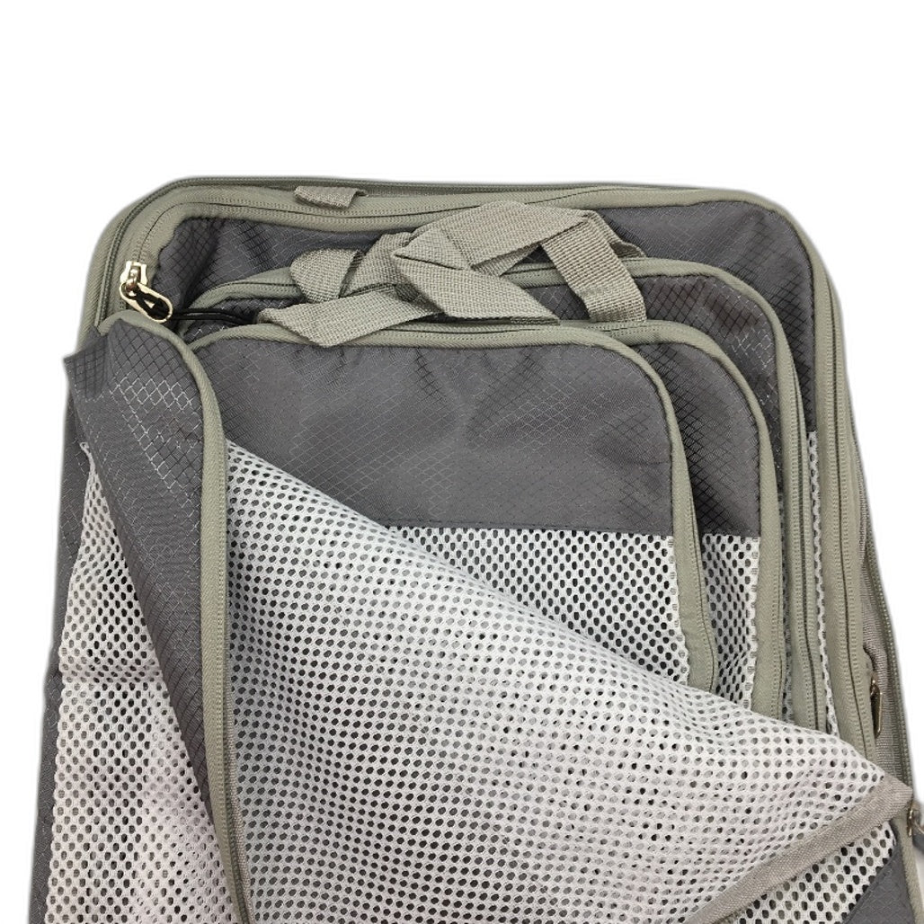 Set of 5 Mesh Grey Travel Packing Cubes Clothing Organiser for Suitcase NEW