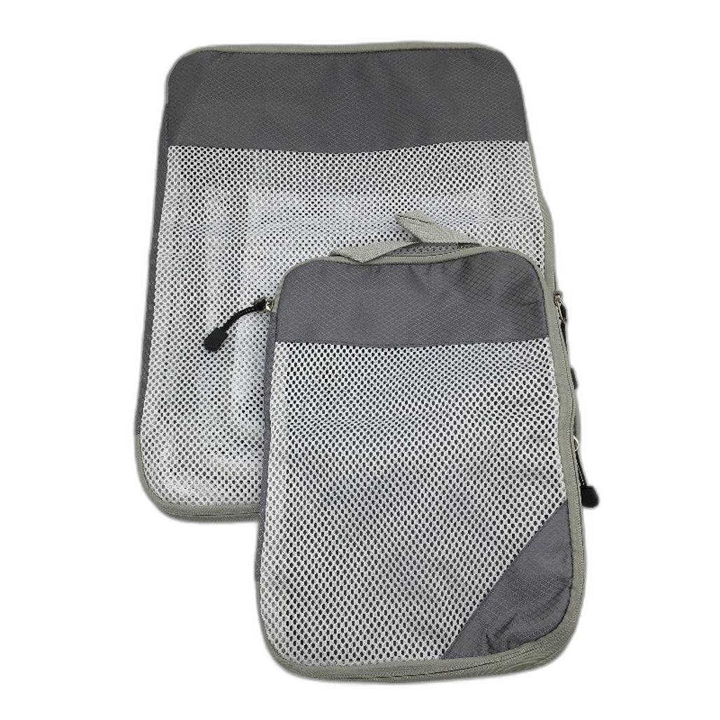Set of 5 Mesh Grey Travel Packing Cubes Clothing Organiser for Suitcase NEW