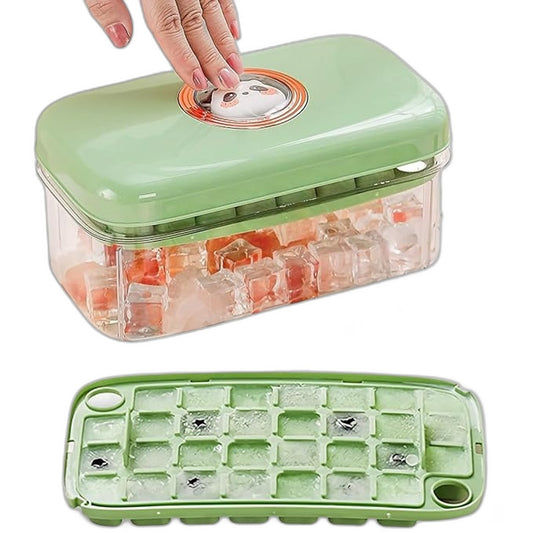 LioCam 2 Tray 60 Slot Easy Press Release Mini Ice Cube Tray in Panda Green NEW