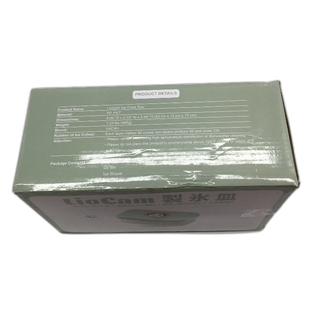 LioCam 2 Tray 60 Slot Easy Press Release Mini Ice Cube Tray in Panda Green NEW