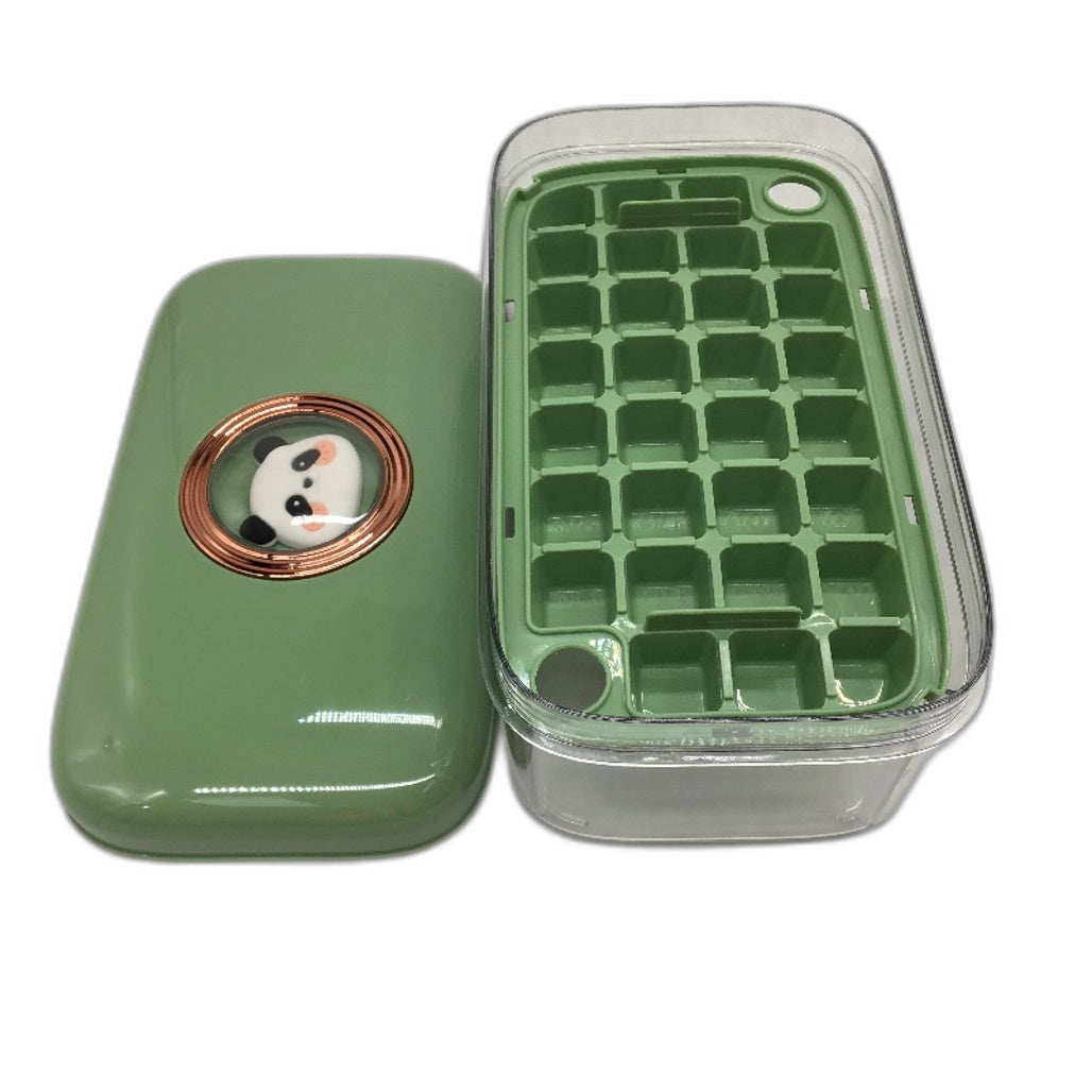 LioCam 2 Tray 60 Slot Easy Press Release Mini Ice Cube Tray in Panda Green NEW