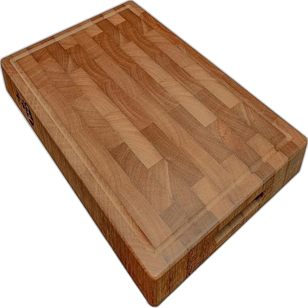 Muku Tama 5cm Thick End Grain Laos Teak Wood Heavy Duty Cutting Board NEW