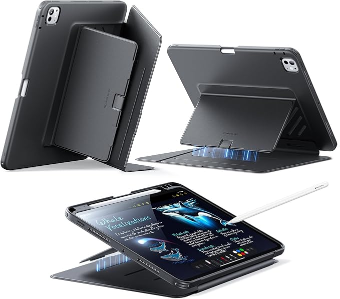 ESR 11 Inch iPad Pro 5th Gen M4 2024 Vertical Stand Cover Case in Black NEW