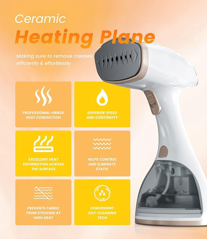 QH09 300ml 1500W Handheld Garment Steamer with Lint and Fabric Brush NEW