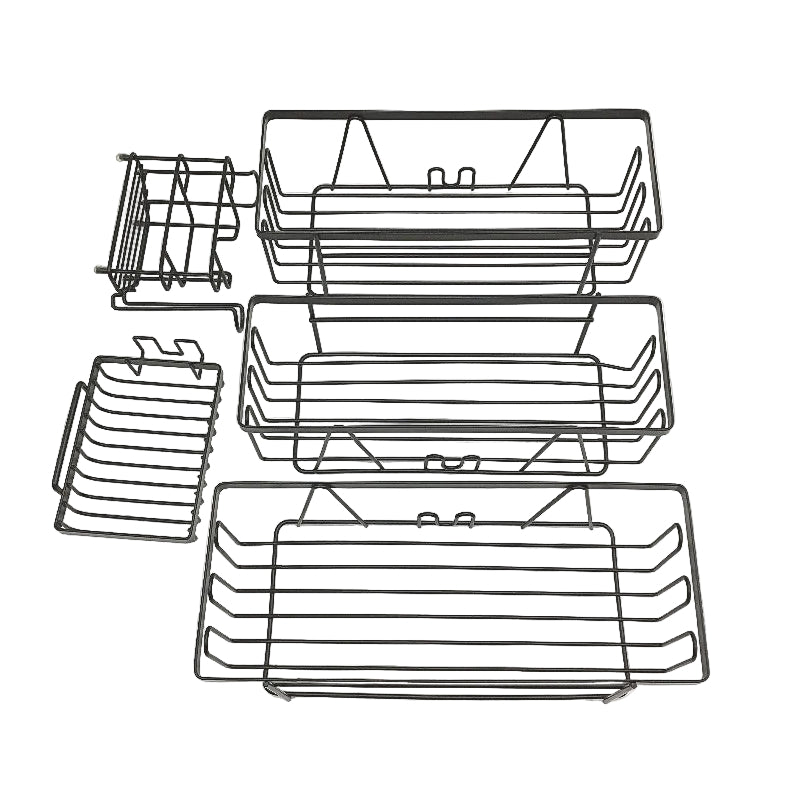 5 Pack Black Wire Stainless Steel Adhesive Shower Shelf with Soap Holders NEW