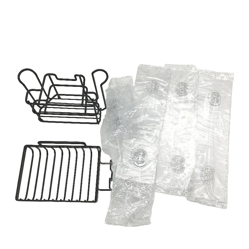 5 Pack Black Wire Stainless Steel Adhesive Shower Shelf with Soap Holders NEW