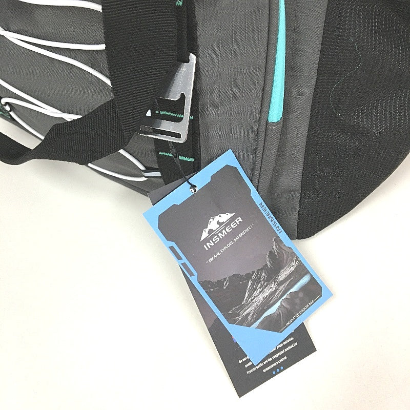 INSMEER 40 Litre 2 in 1 Portable Insulated Soft Collapsible Grey Cooler Bag NEW