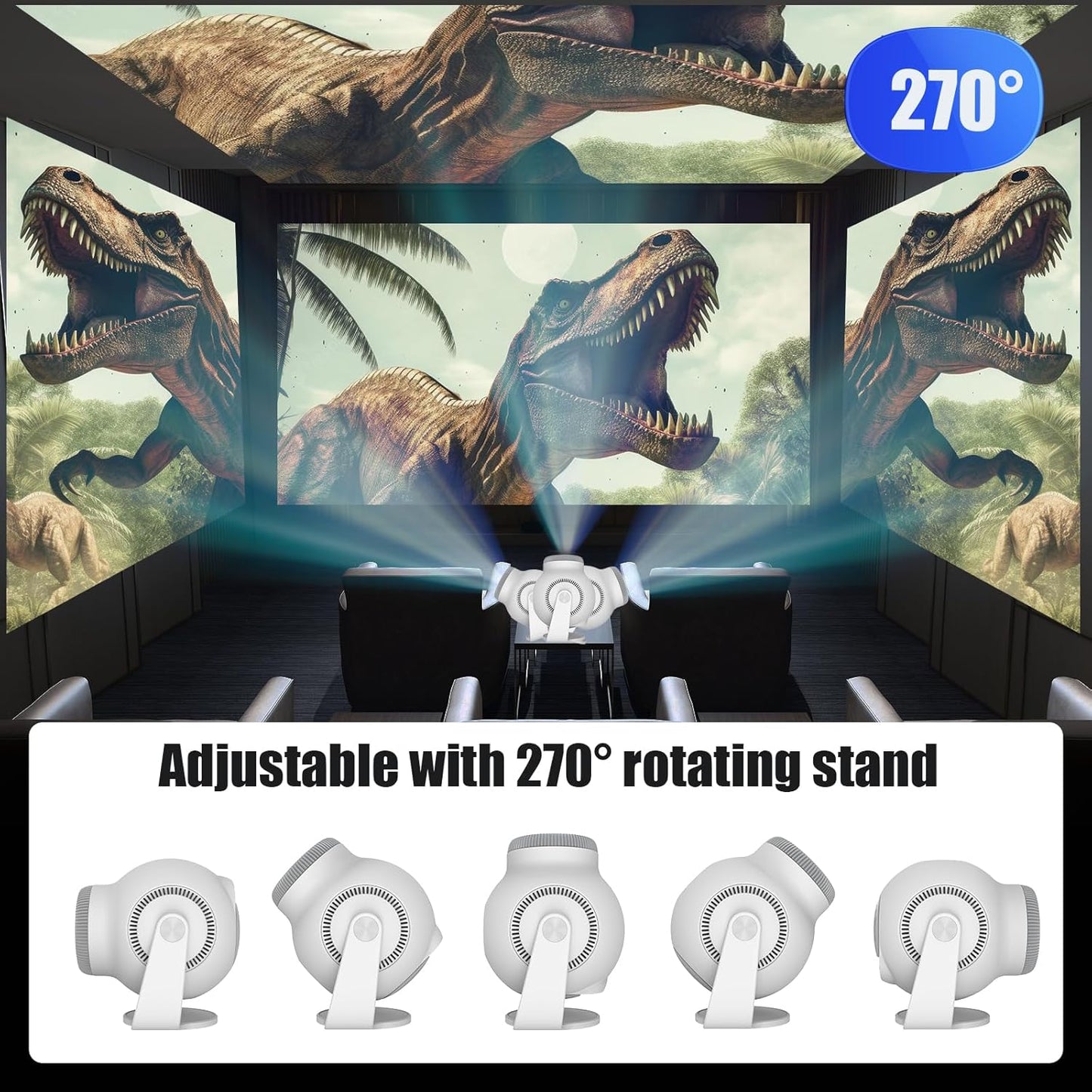 Velec TP360 1080p FHD Android 14 Mini Portable Home Theatre Projector DEMO