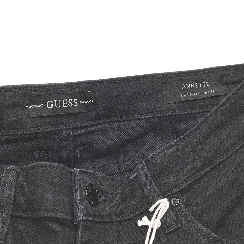 Guess Annette Skinny Slim Tapered Black Mid Rise Jeans Ladies Size UK 30 NEW