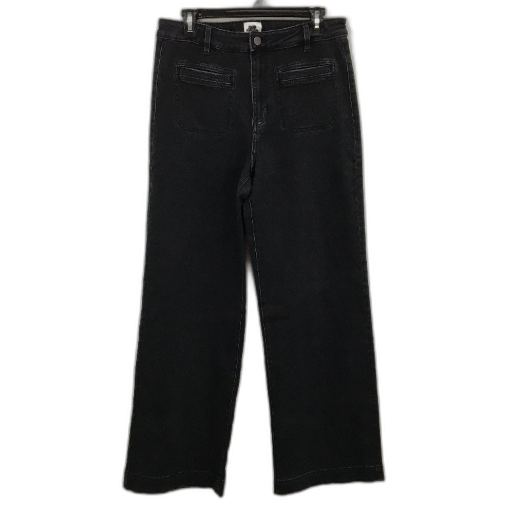 Just Jeans Originals Sky High Wide Leg Black Denim Jeans Ladies Size AU 12 NEW