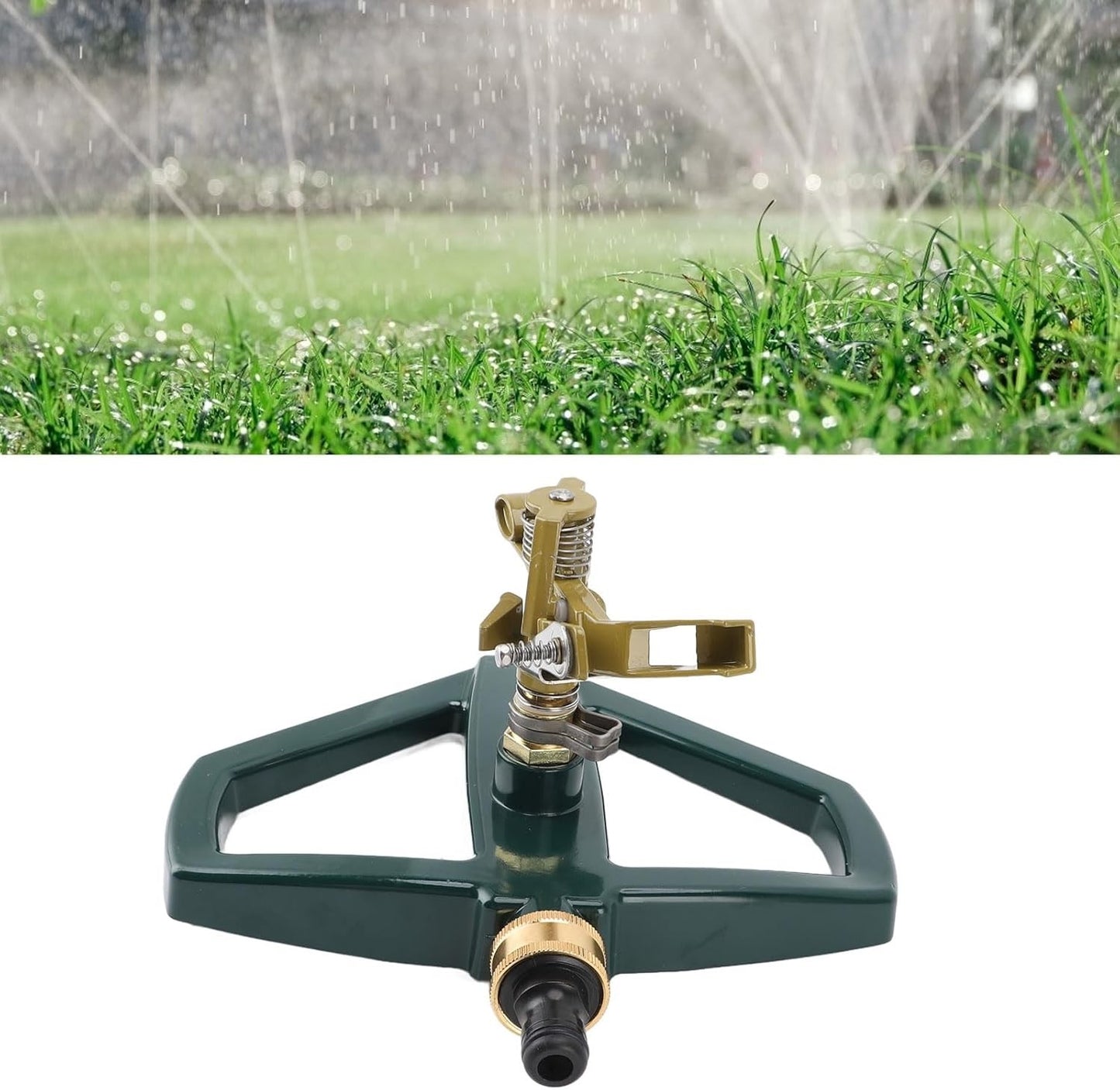 Gernie 360 Degree Rotating Garden Sprinkler for Large Areas with Metal Base AU