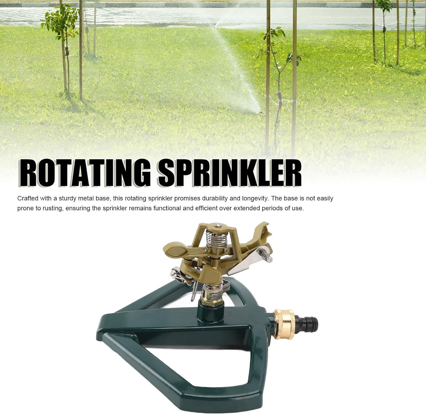 Gernie 360 Degree Rotating Garden Sprinkler for Large Areas with Metal Base AU