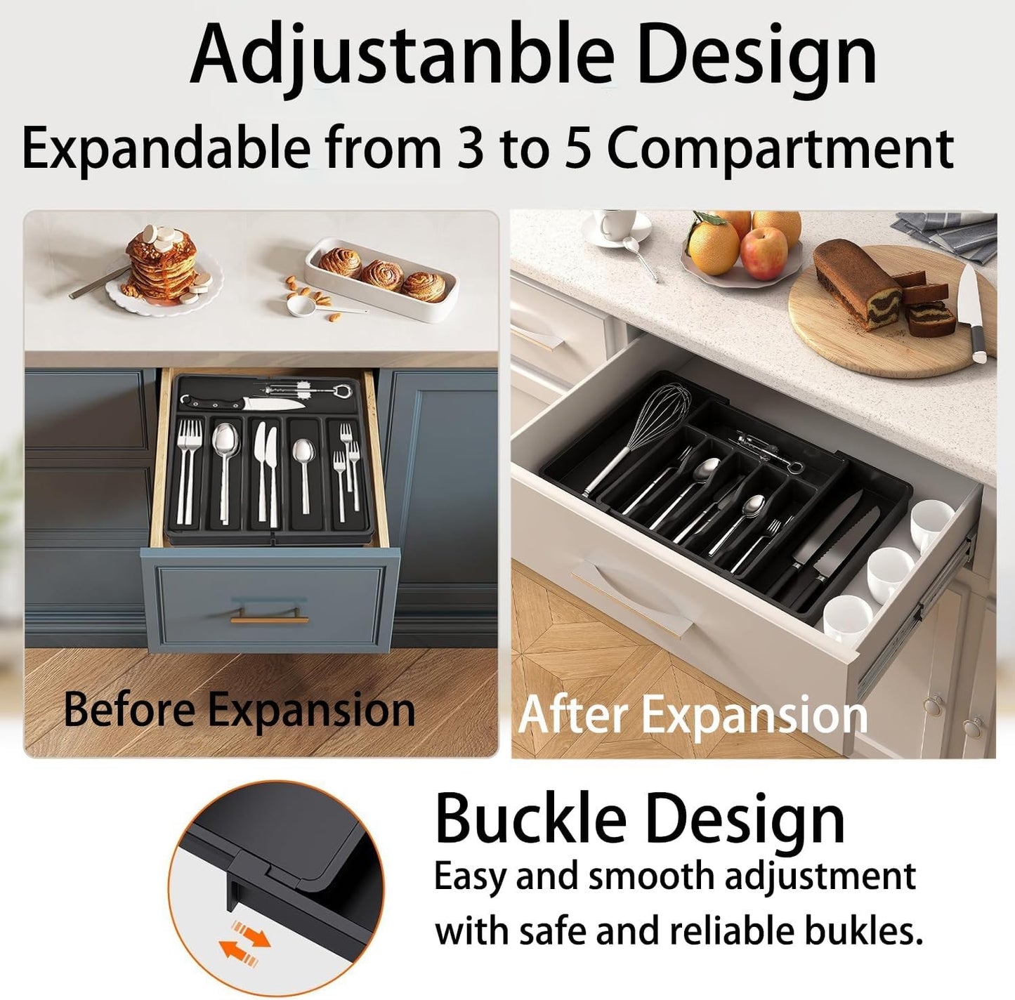 Expandable Utensil Drawer Organiser for Kitchen Storage NEW