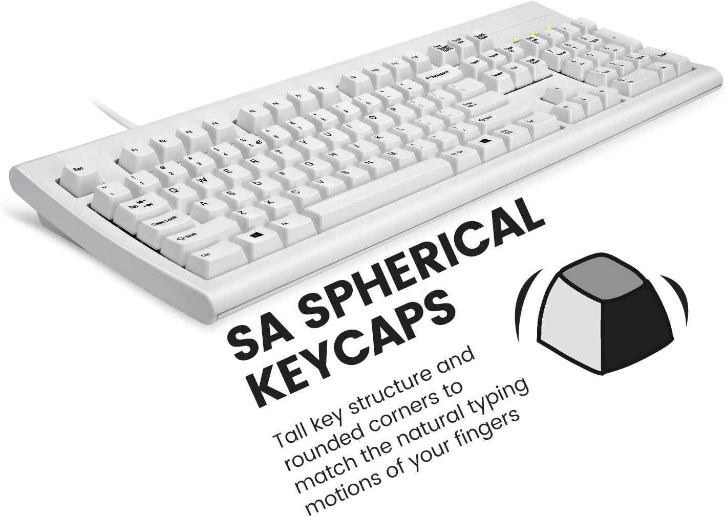 Perixx PB-106USW Performance Wired Membrane Keyboard Full Sized White