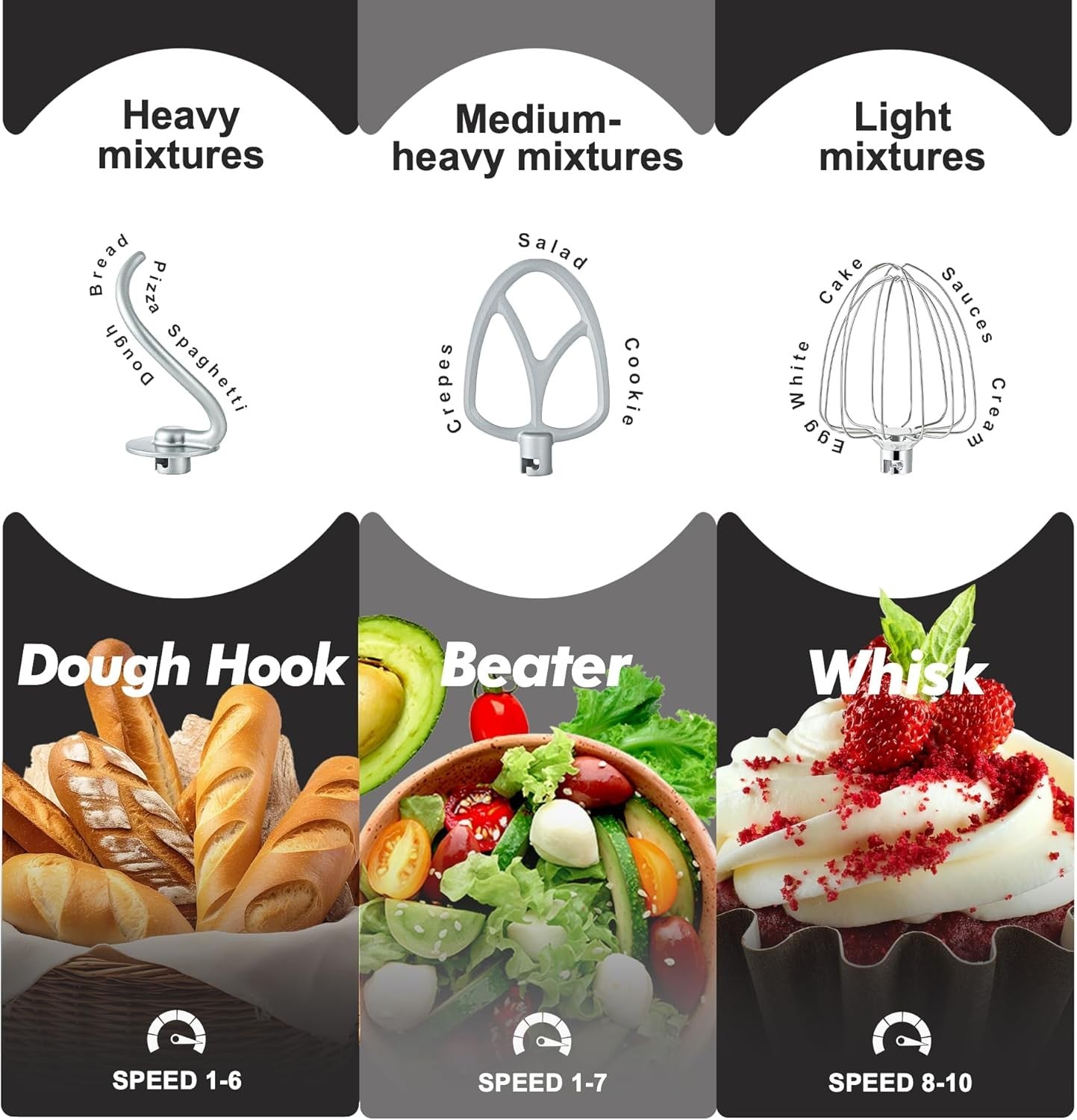 Kitchen in the Box 4.5QT 5QT Stand Mixer Onyx Black Electric Food NEW