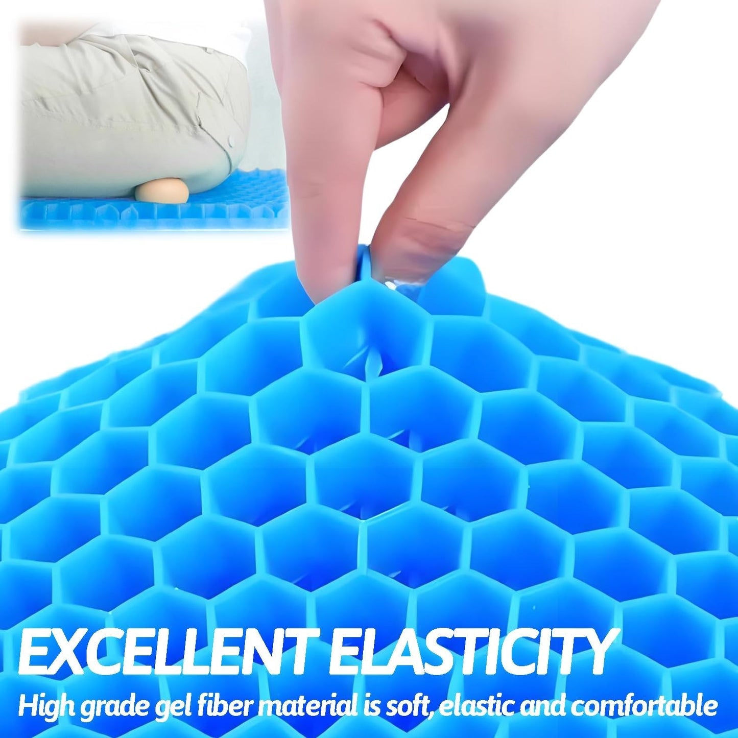 Yotsuba Gel Seat Cushion for Office Chair & Car - Cooling Relief Pain