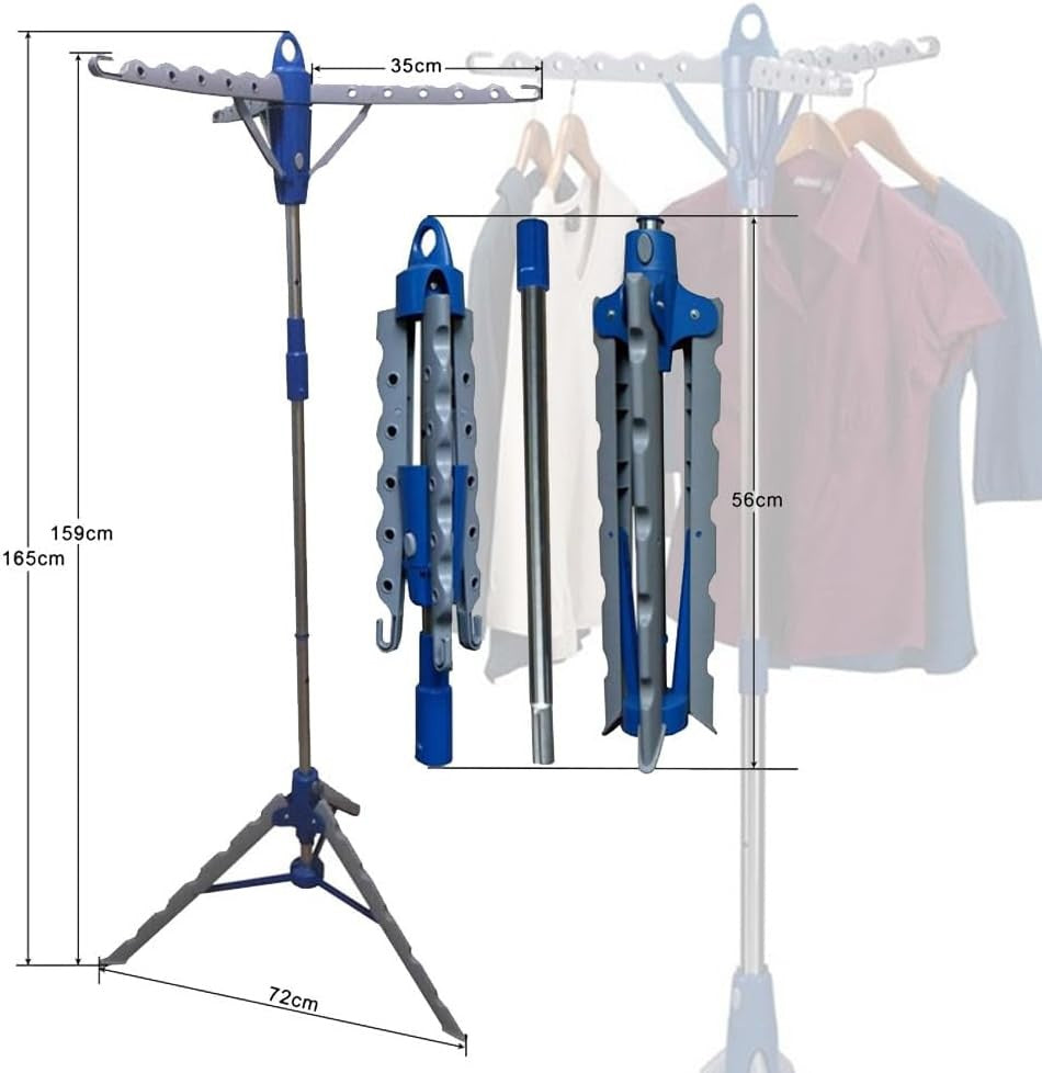 Portable Folding Multi Clothes Airer Laundry Drying Rack Tripod Stand