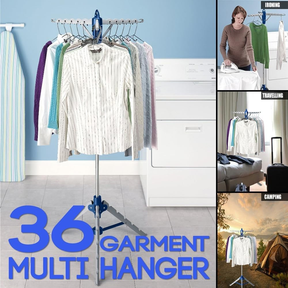 Portable Folding Multi Clothes Airer Laundry Drying Rack Tripod Stand