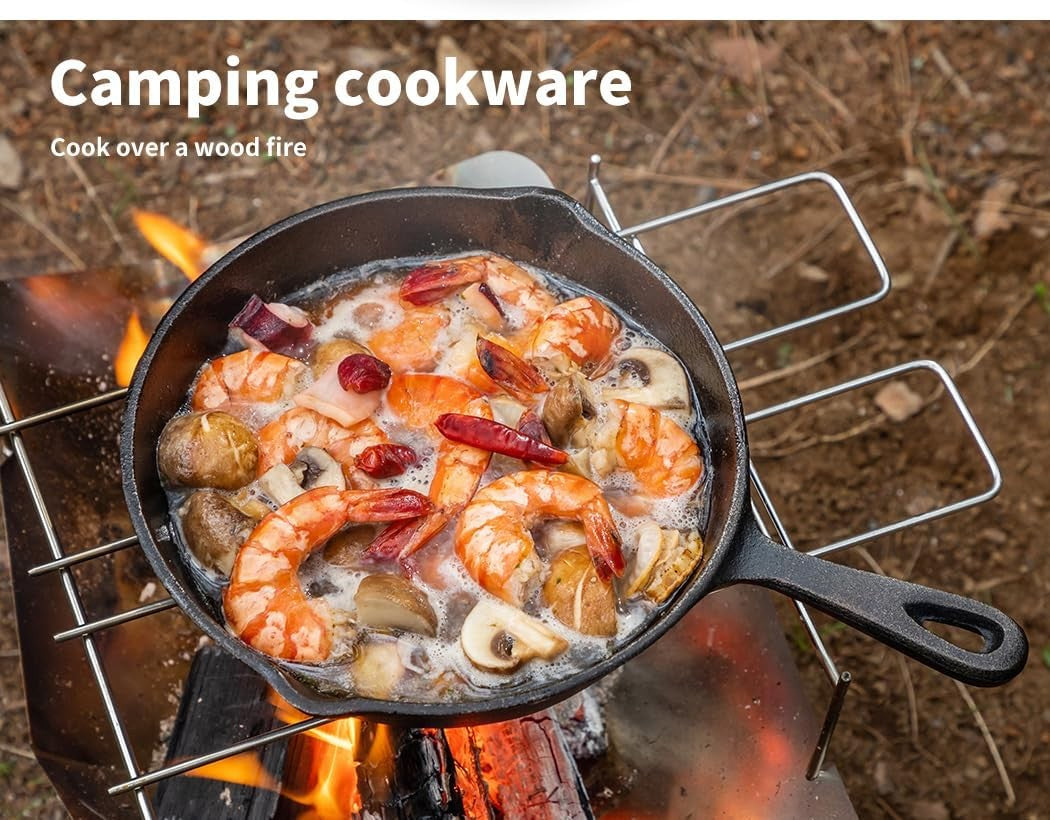 TOQUE Non-Stick Cast Iron Frying Pan Set 3PCS Set 17cm/21cm/27cm Diameter