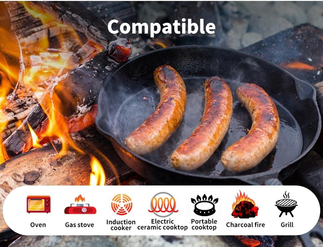 TOQUE Non-Stick Cast Iron Frying Pan Set 3PCS Set 17cm/21cm/27cm Diameter