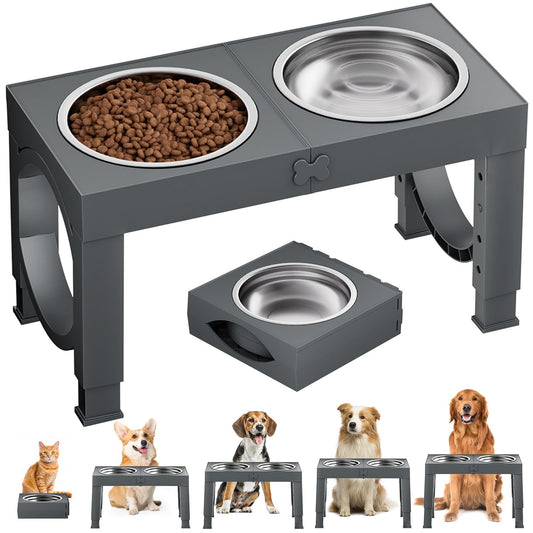 XiaZ Elevated Dog Bowls for Large Breeds Adjustable Pet Feeder Set DEMO