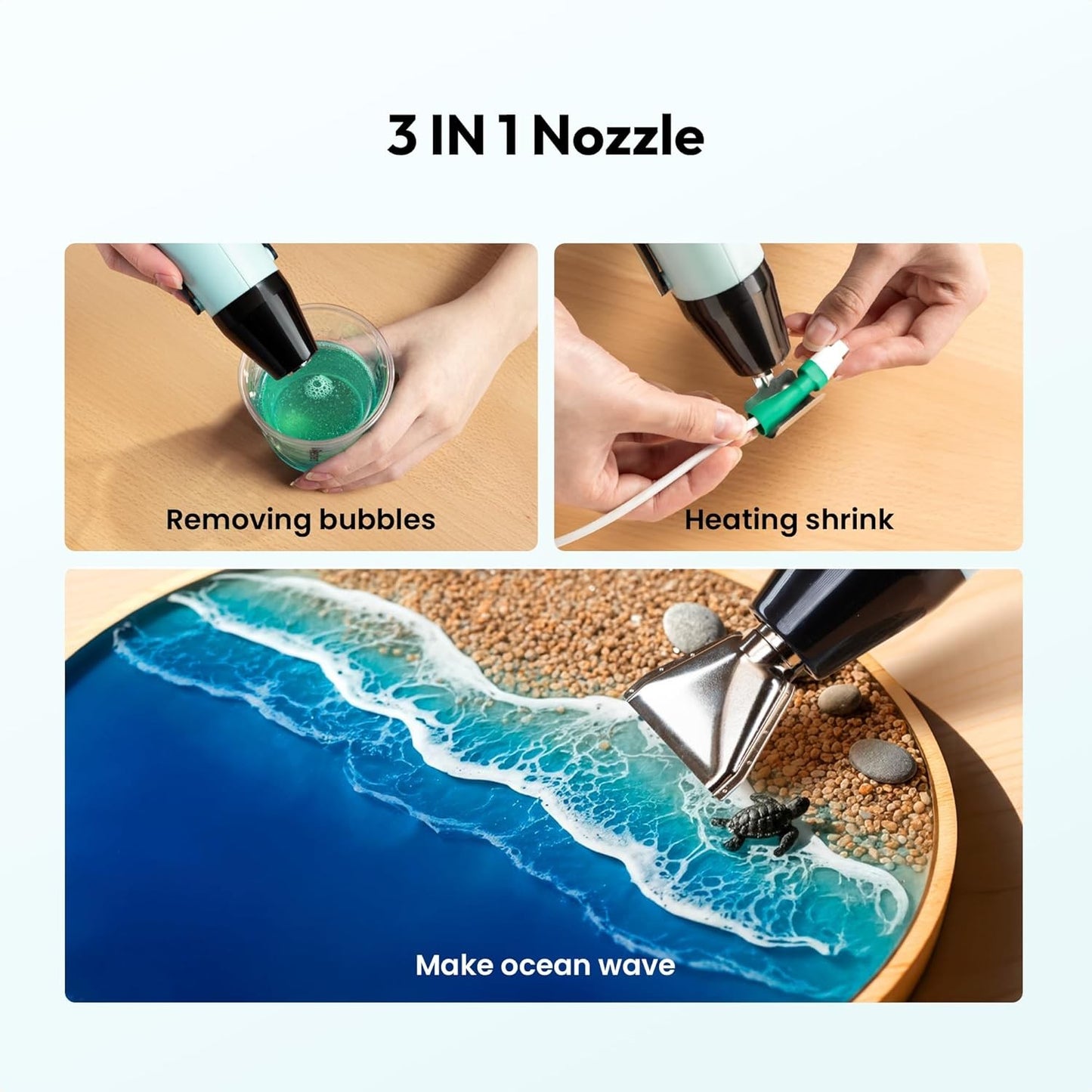 Resiners Mini Dual Temp Heat Gun 350W for Crafts DIY Projects BOX0733