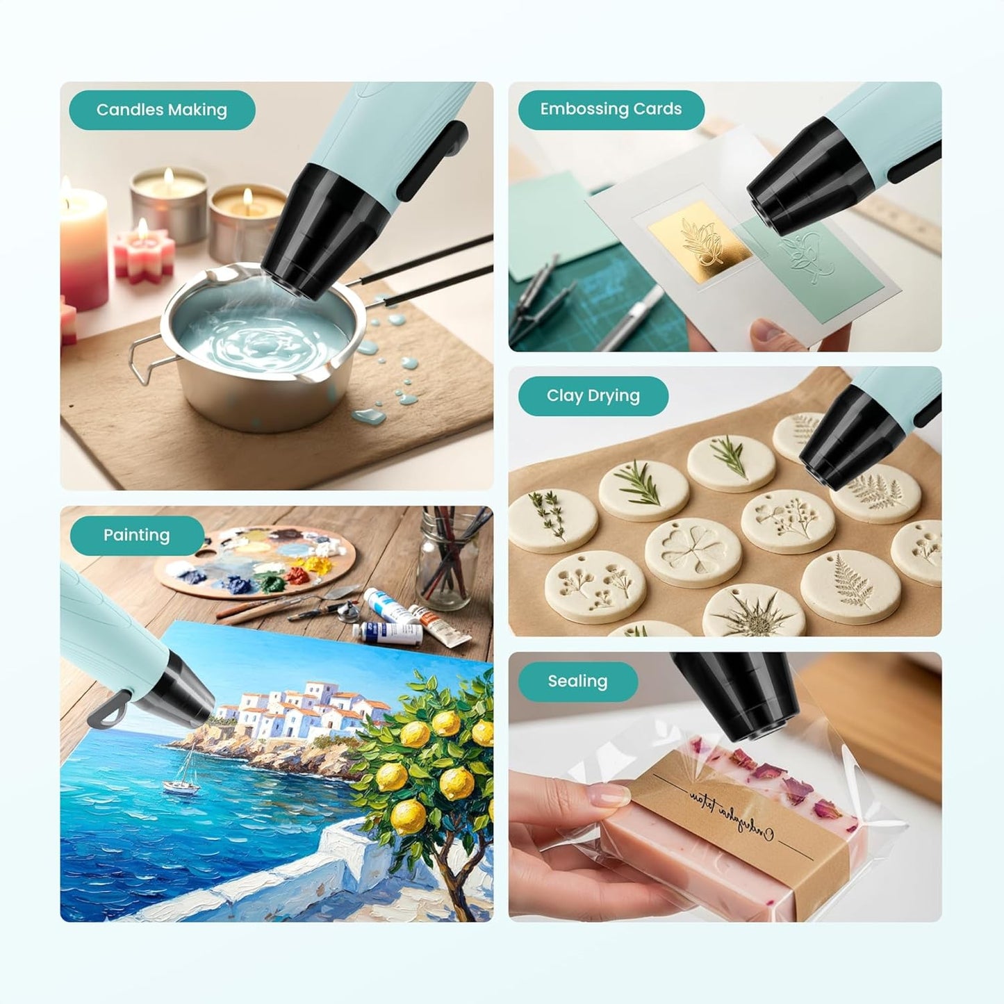 Resiners Mini Dual Temp Heat Gun 350W for Crafts DIY Projects BOX0733