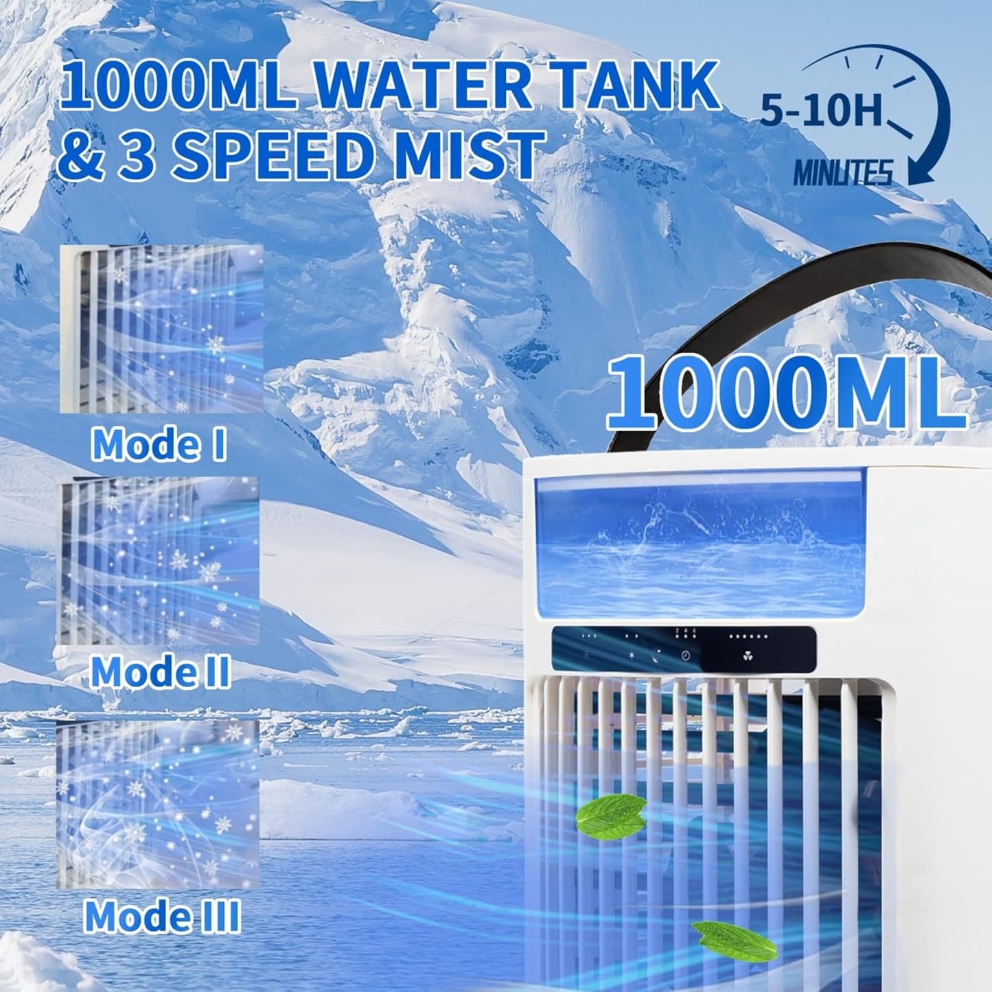 Fanforte Portable Air Conditioner 4 in 1 Evaporative Cooler with Night Light