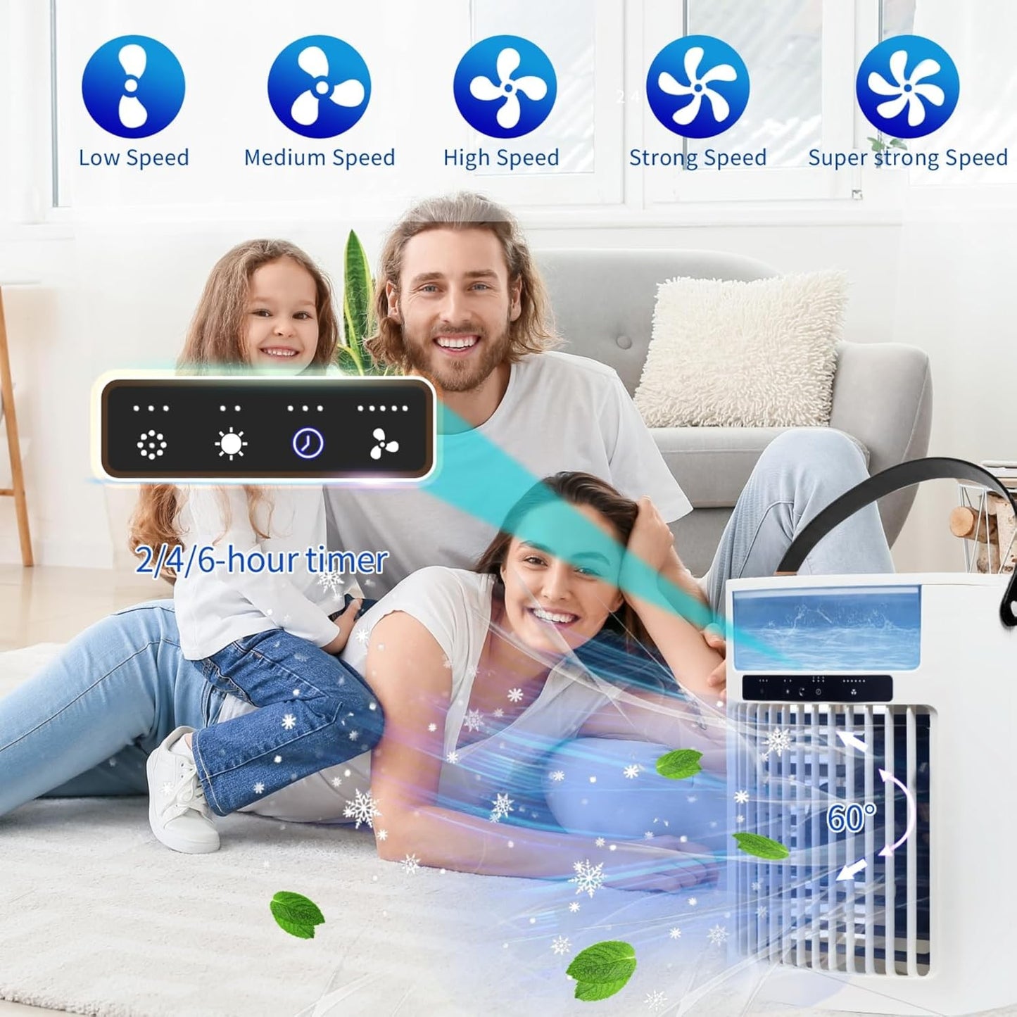 Fanforte Portable Air Conditioner 4 in 1 Evaporative Cooler with Night Light