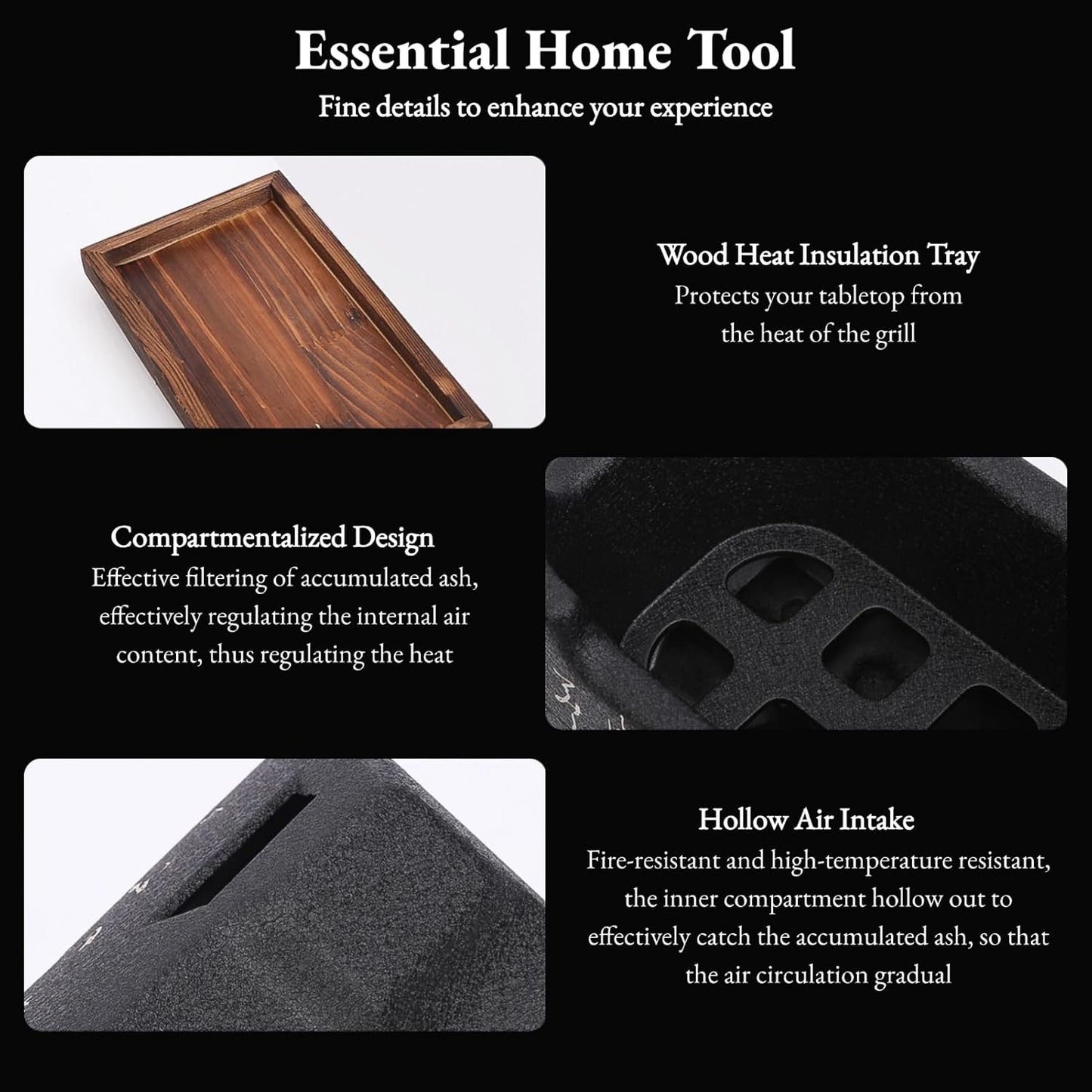 Japanese Style BBQ Hibachi Grill for Charcoal Cooking Rectangle Aluminium NEW