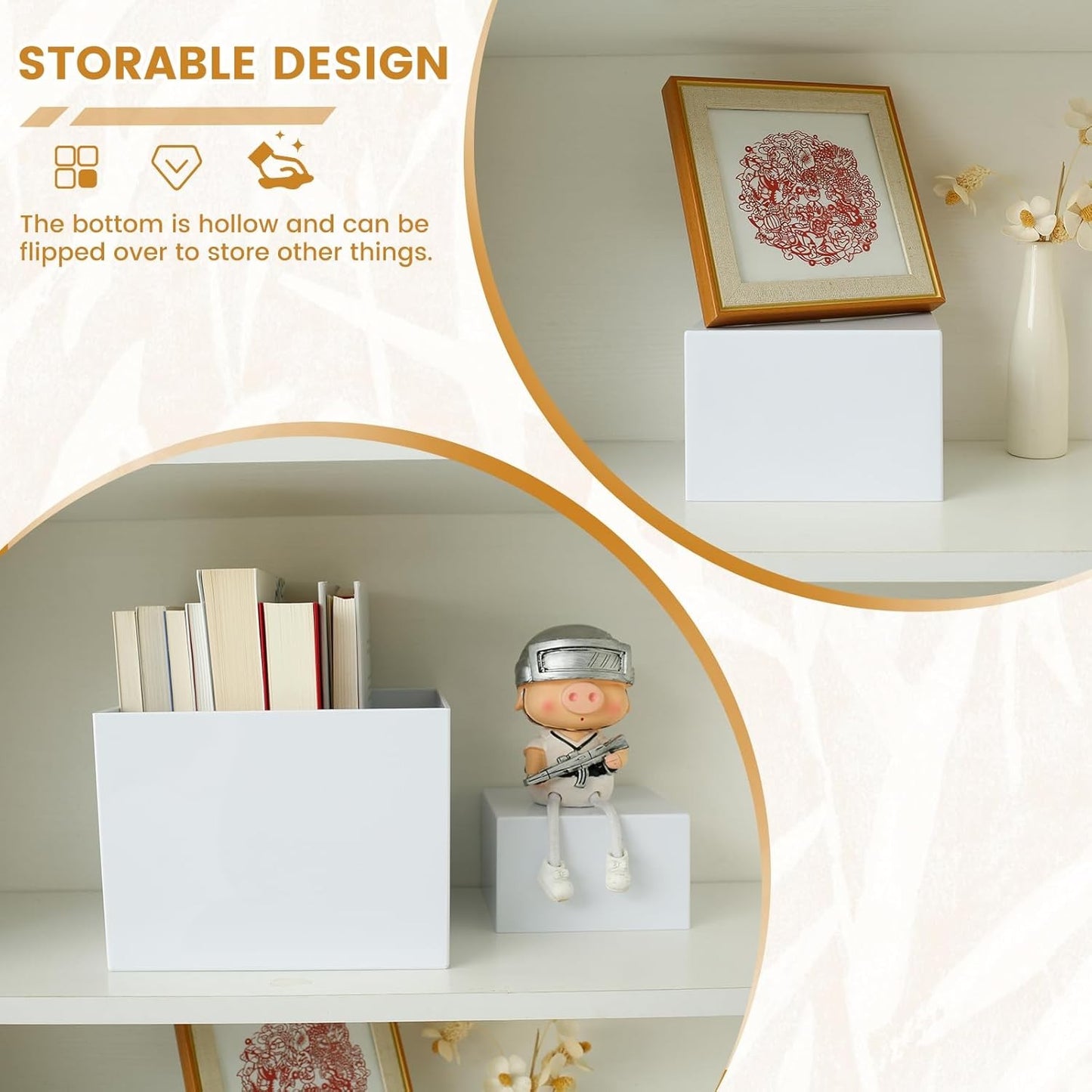 6 Pcs Stackable Acrylic Display Boxes Riser for Party Buffet Table NEW