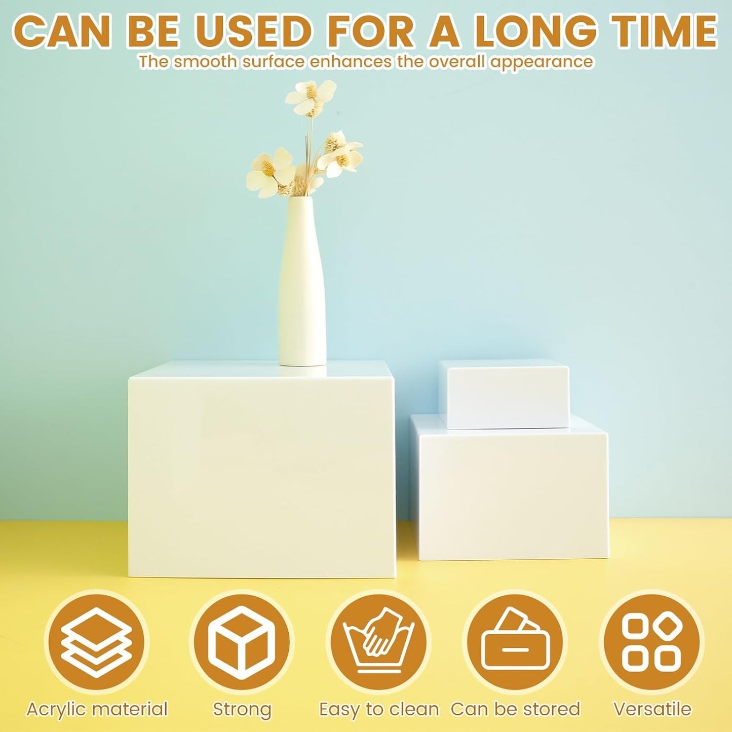 6 Pcs Stackable Acrylic Display Boxes Riser for Party Buffet Table NEW